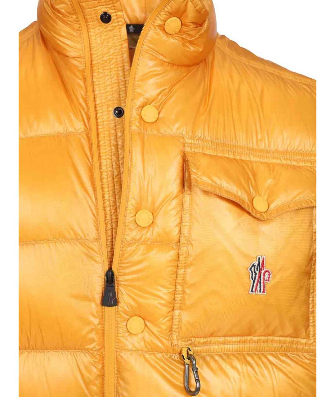 MONCLER Желтый полиэстеровый жилет, фото 4