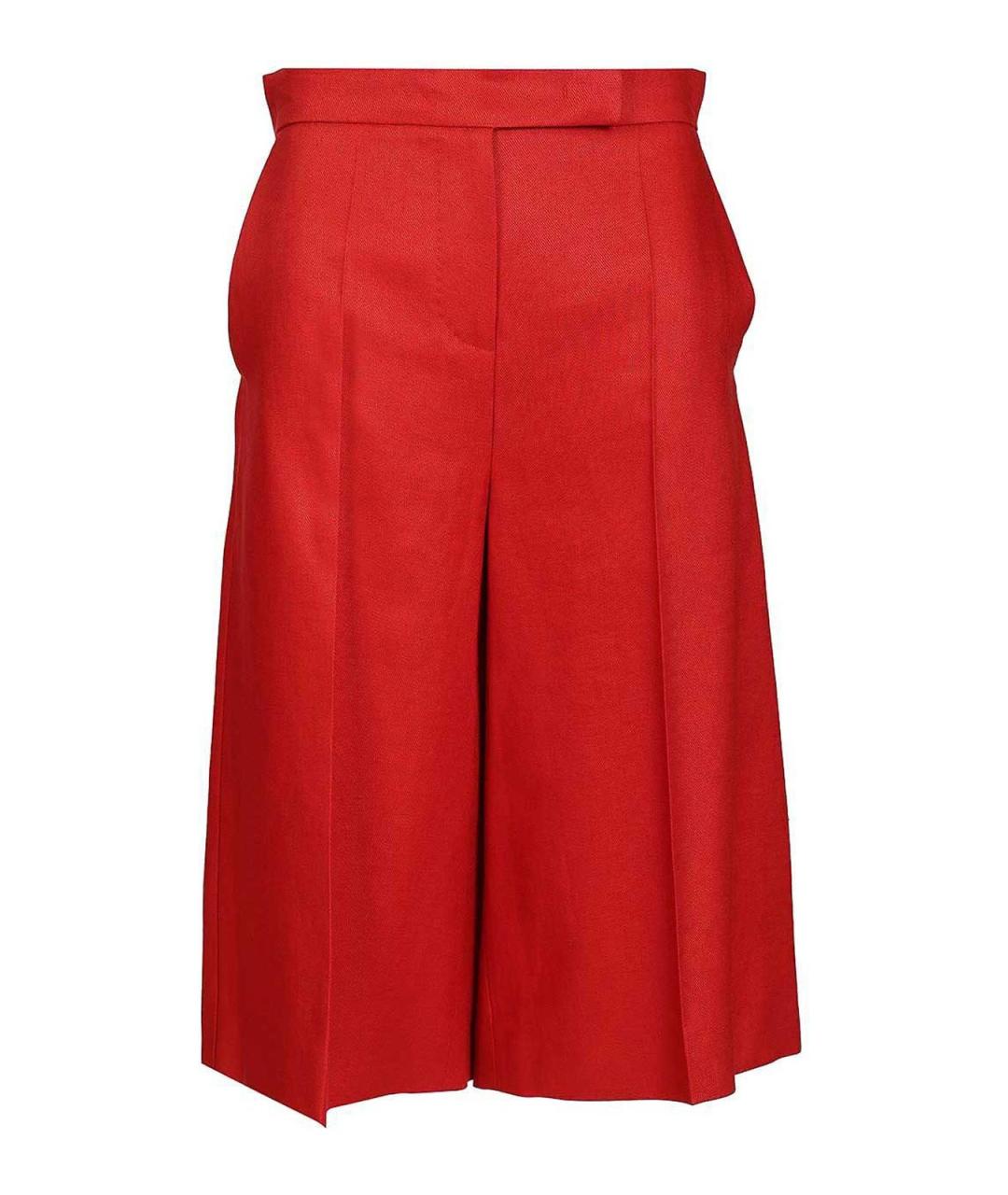 MAX MARA Красные льняные шорты, фото 1