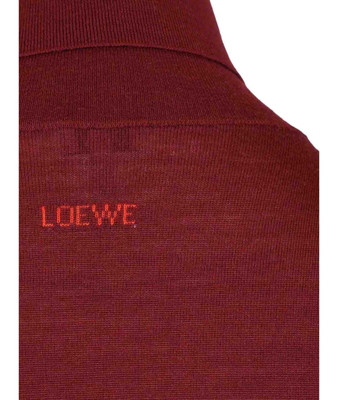 LOEWE Бордовая шерстяная водолазка, фото 6