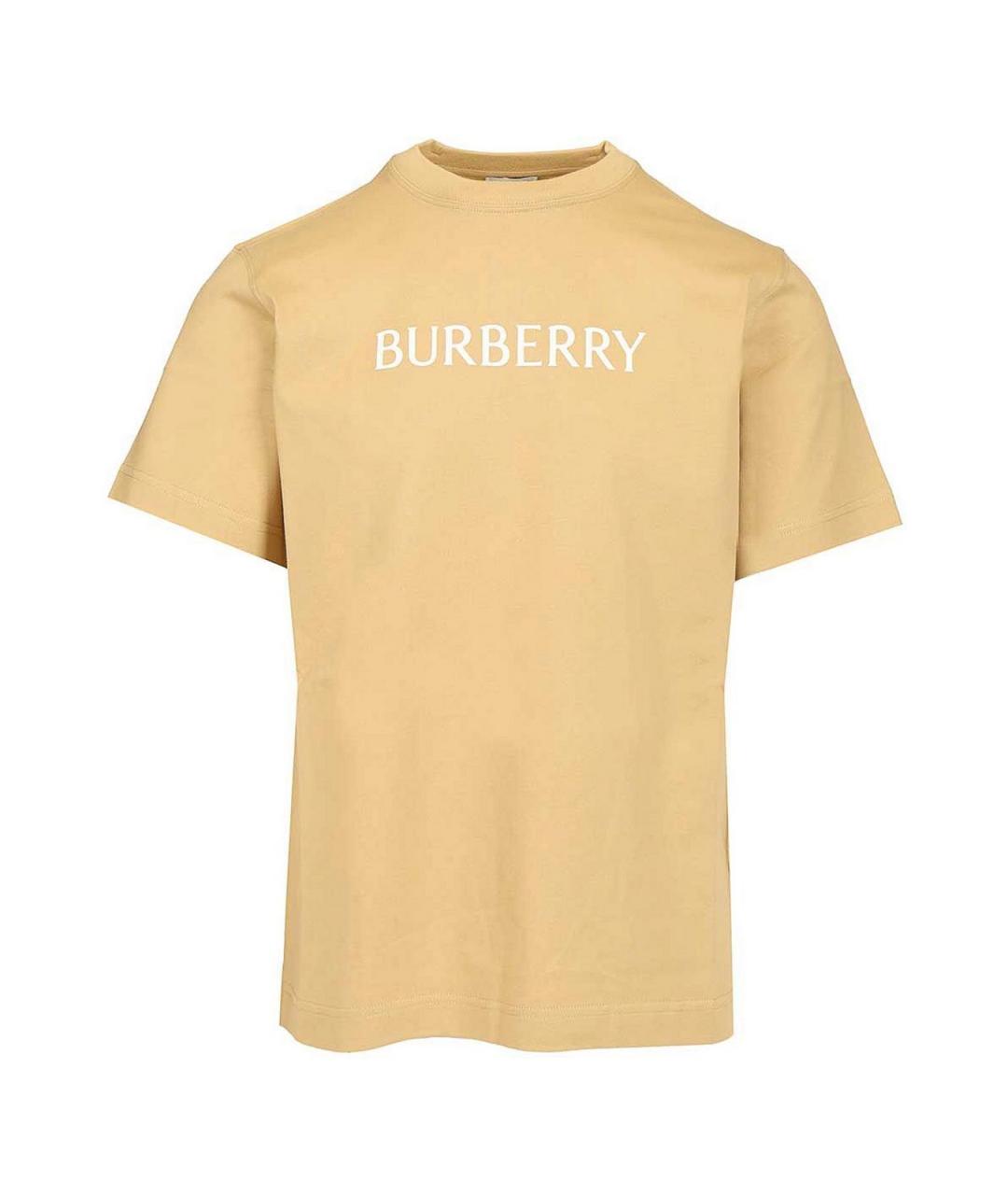 BURBERRY Желтая хлопковая футболка, фото 1