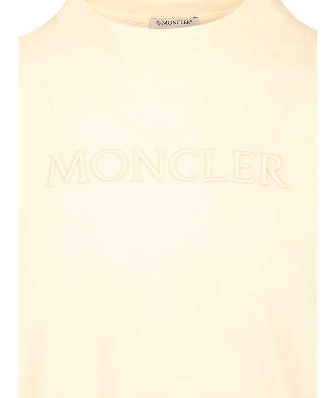 MONCLER Бежевая хлопковая футболка, фото 3