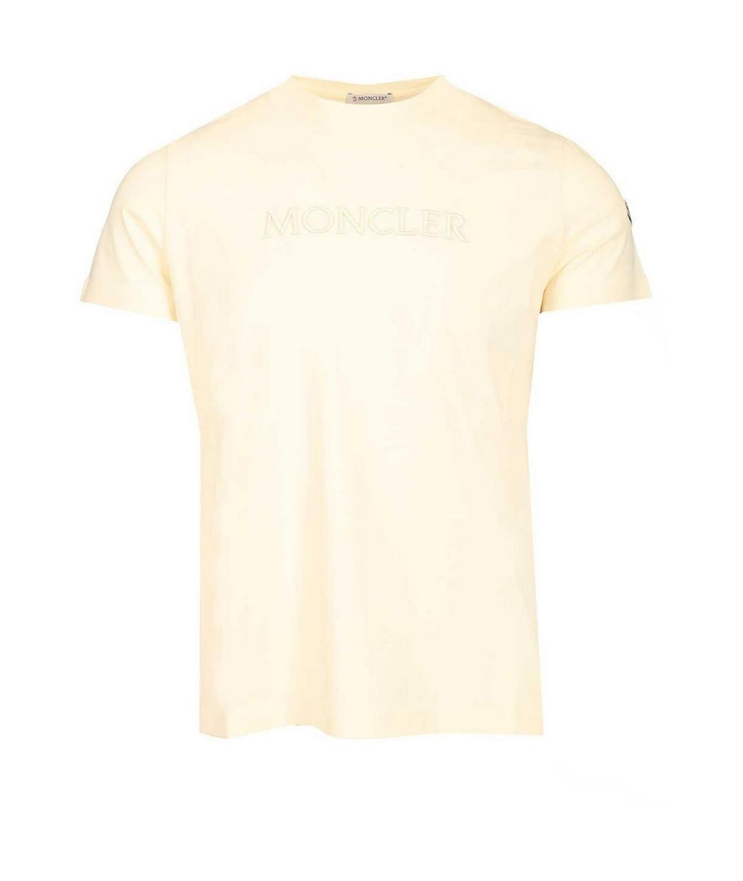 MONCLER Бежевая хлопковая футболка, фото 1