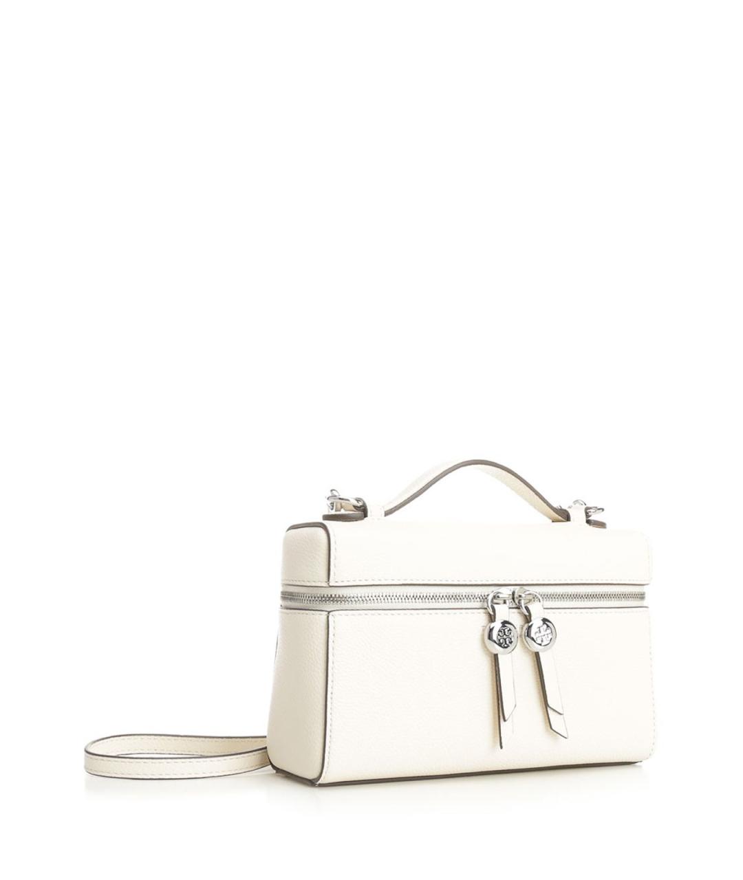 TORY BURCH Белая кожаная сумка с короткими ручками, фото 3