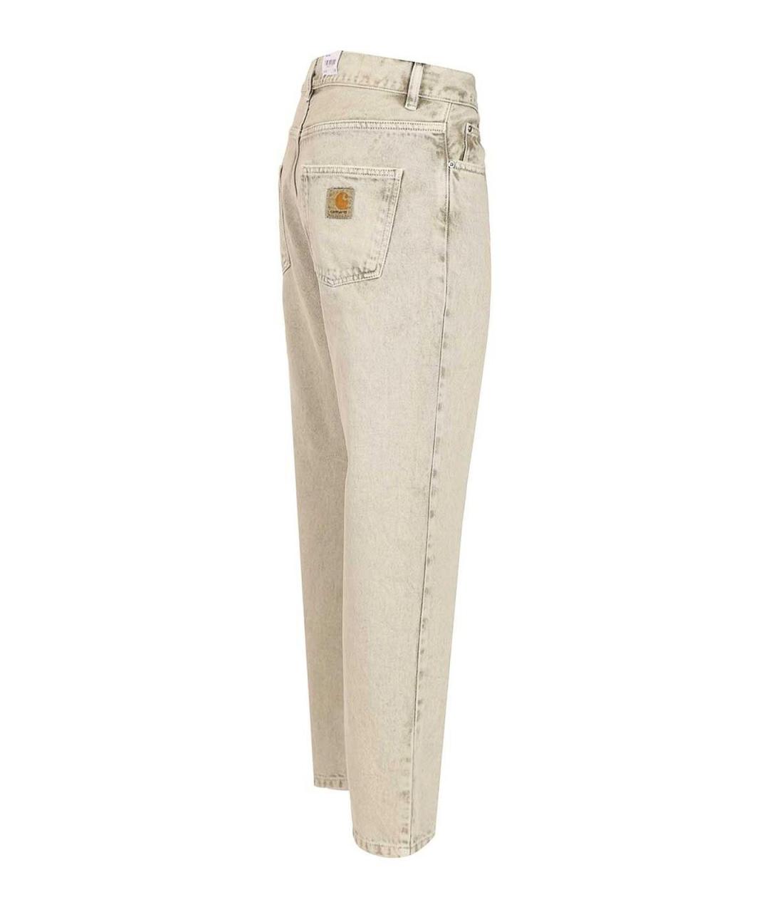 CARHARTT Белые хлопковые прямые джинсы, фото 3