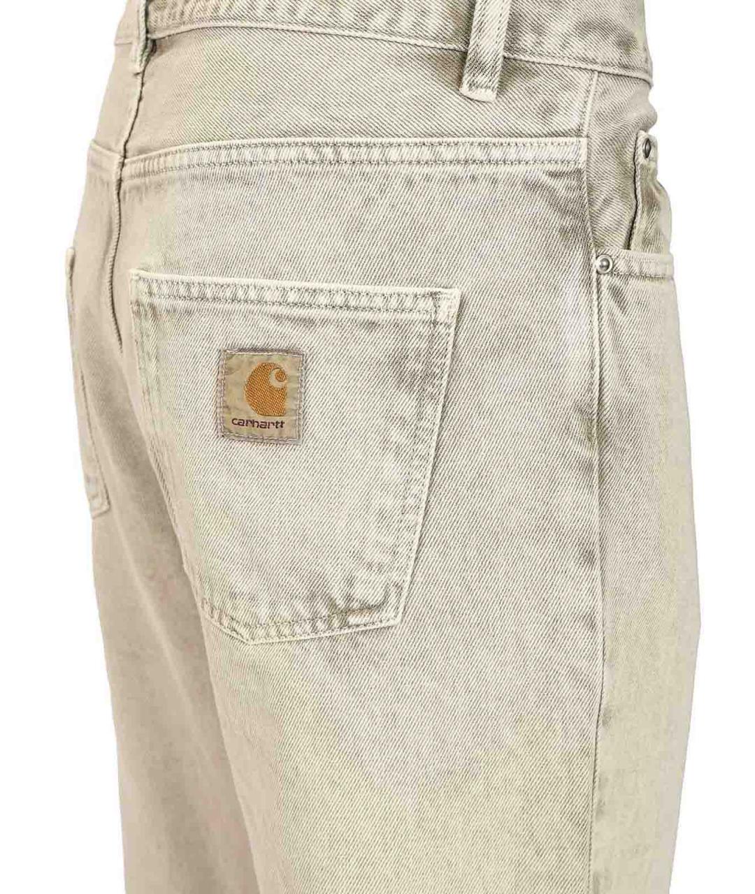 CARHARTT Белые хлопковые прямые джинсы, фото 4