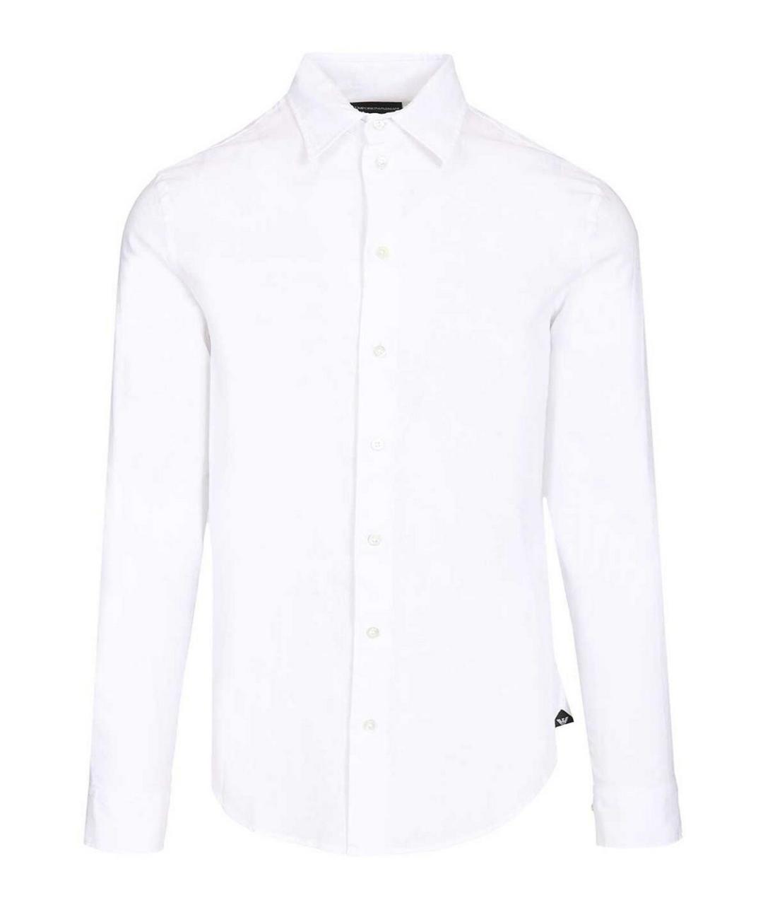 EMPORIO ARMANI Белая хлопковая классическая рубашка, фото 1