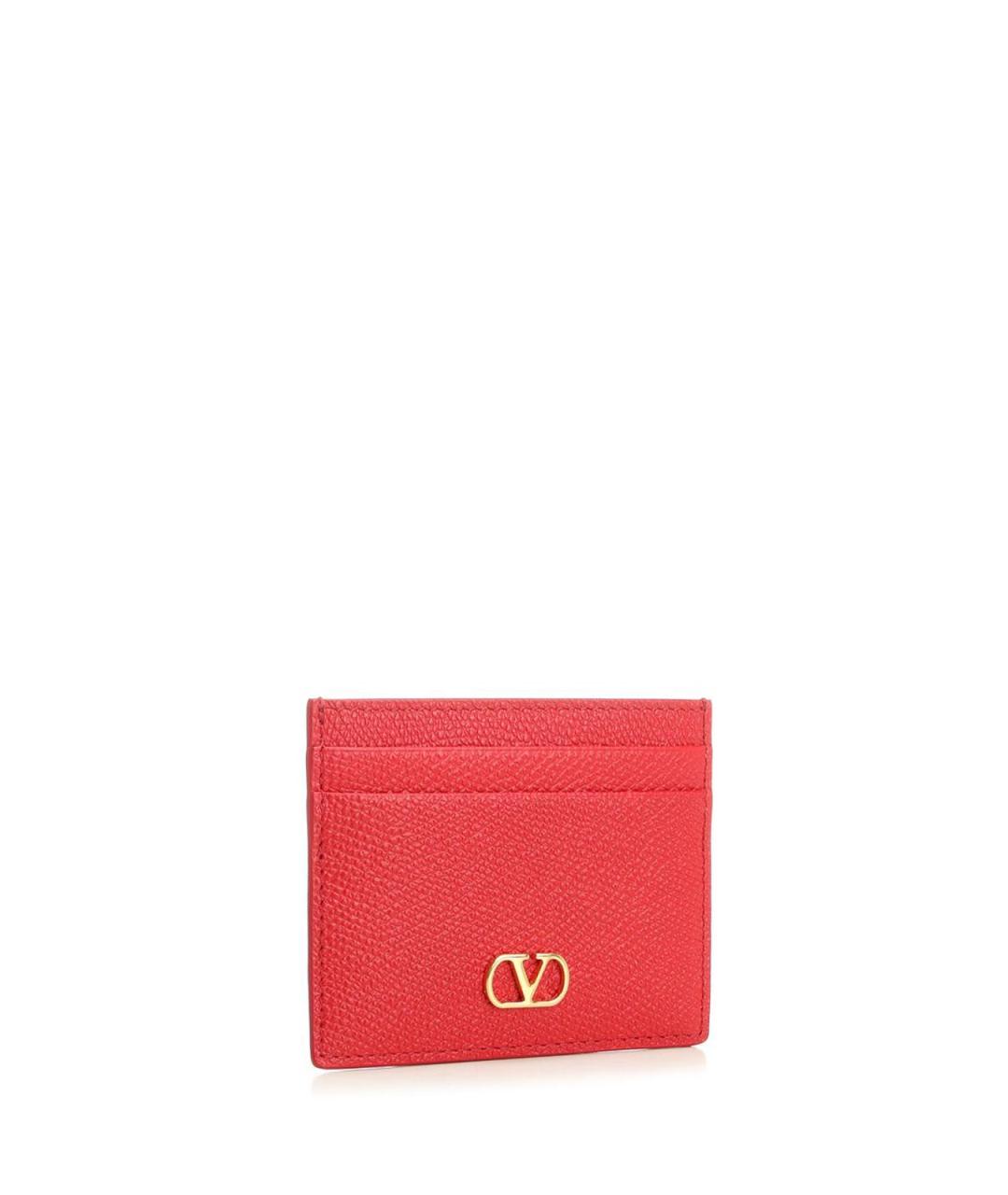 VALENTINO Красный кожаный кардхолдер, фото 2