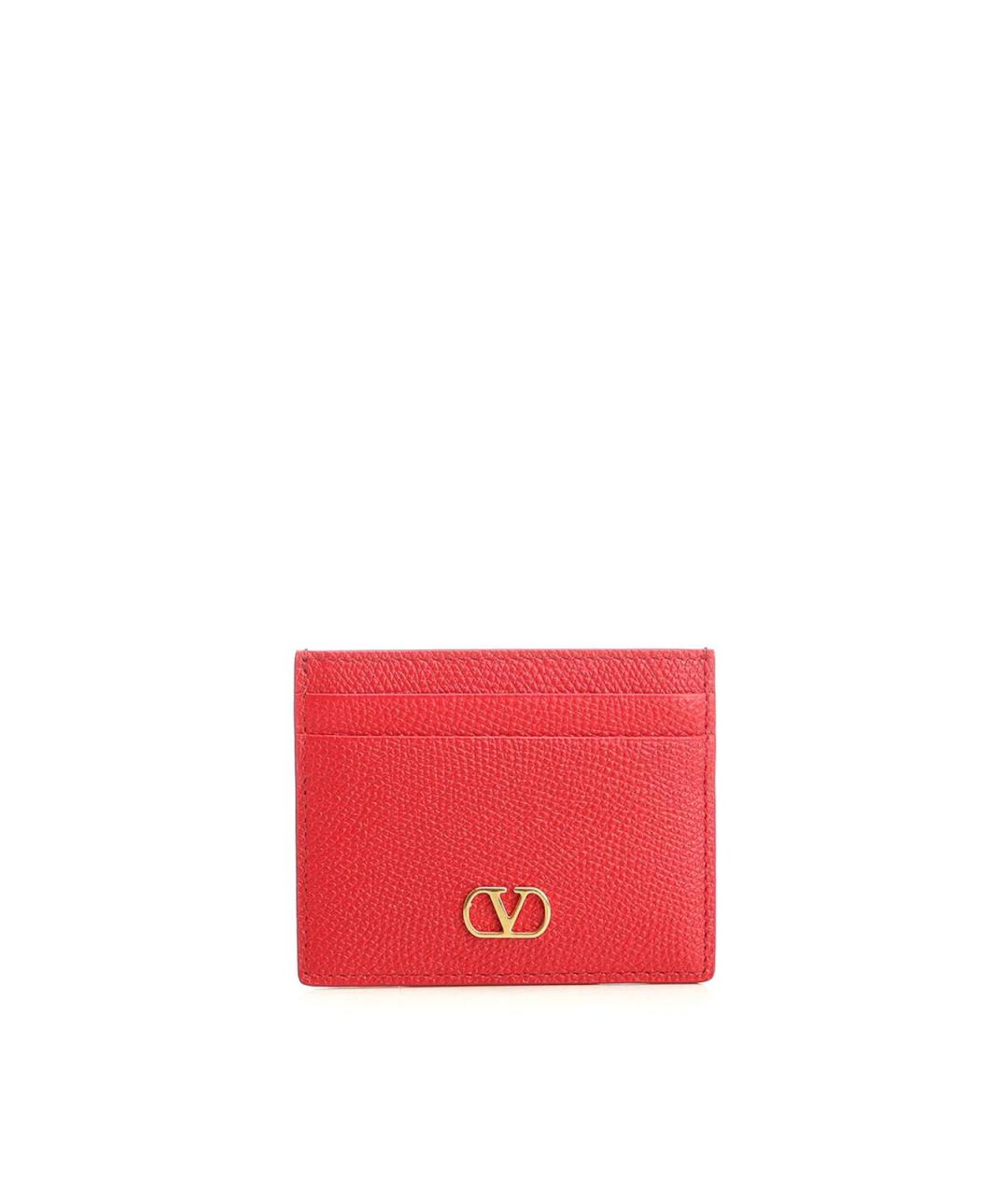 VALENTINO Красный кожаный кардхолдер, фото 1