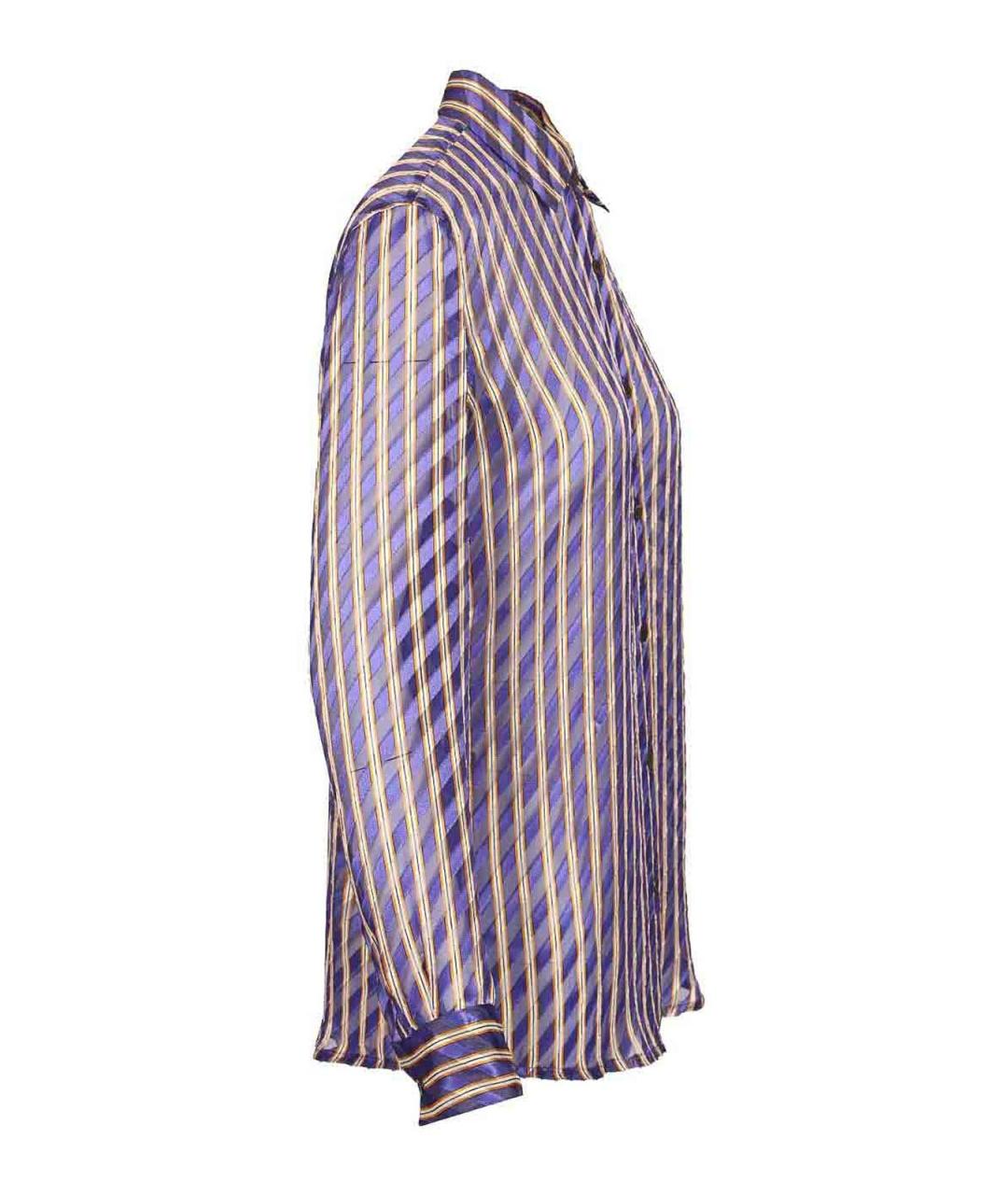 DRIES VAN NOTEN Фиолетовая шелковая рубашка, фото 3