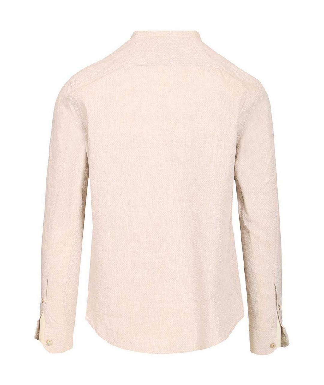 EMPORIO ARMANI Бежевая хлопковая классическая рубашка, фото 2