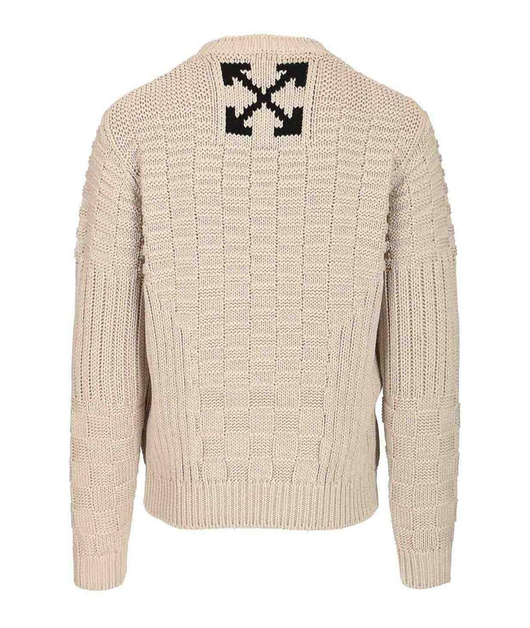 OFF-WHITE Бежевый хлопковый джемпер / свитер, фото 2