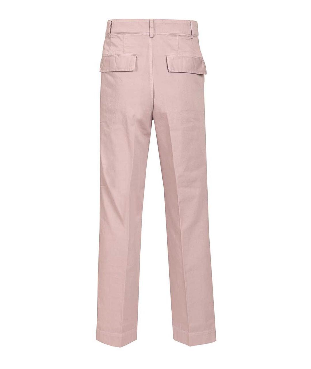 DRIES VAN NOTEN Розовые хлопковые повседневные брюки, фото 2