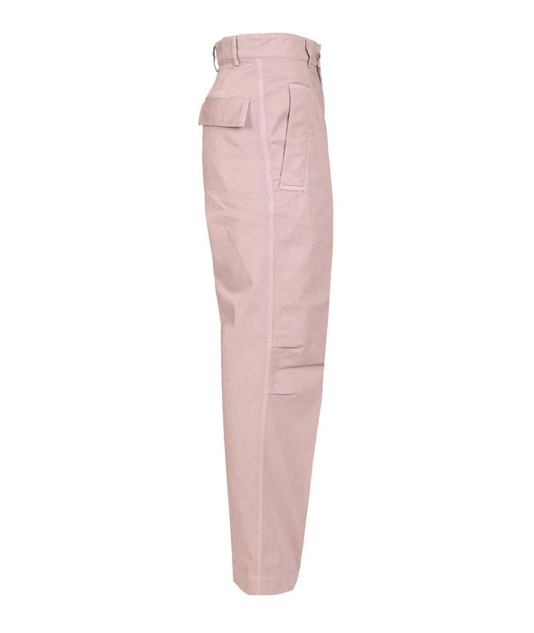 DRIES VAN NOTEN Розовые хлопковые повседневные брюки, фото 3