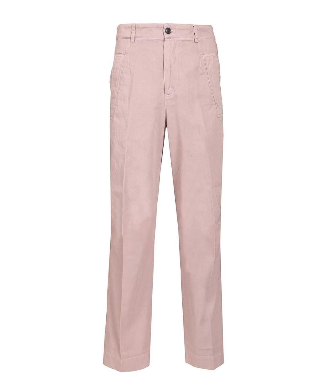 DRIES VAN NOTEN Розовые хлопковые повседневные брюки, фото 1