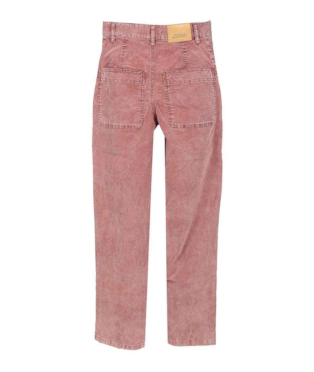 ISABEL MARANT Розовые хлопковые прямые брюки, фото 2