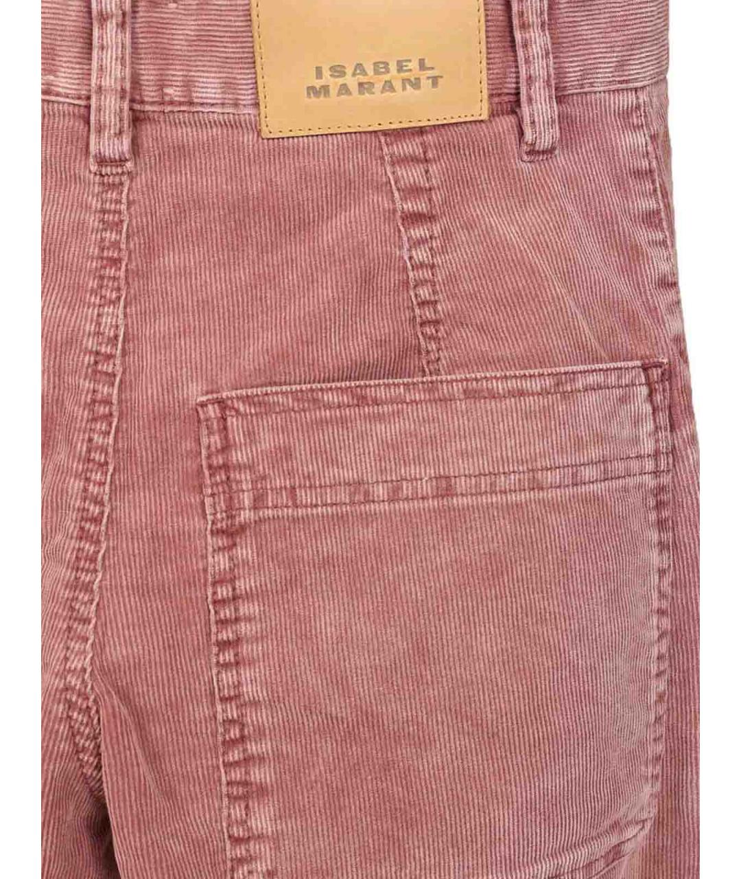 ISABEL MARANT Розовые хлопковые прямые брюки, фото 4