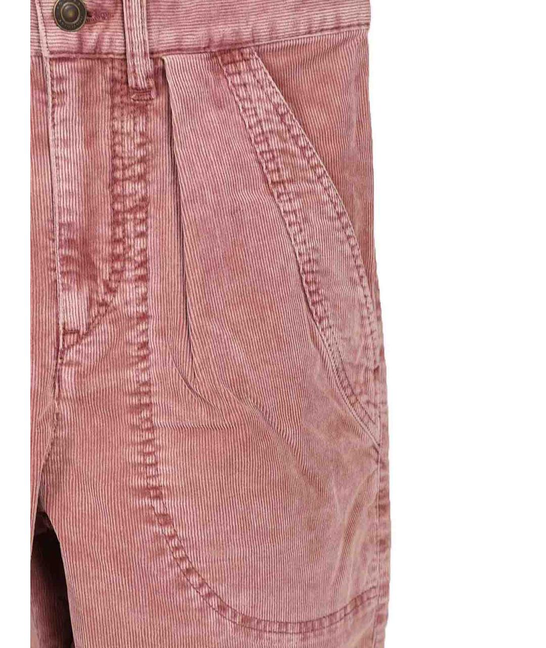 ISABEL MARANT Розовые хлопковые прямые брюки, фото 3