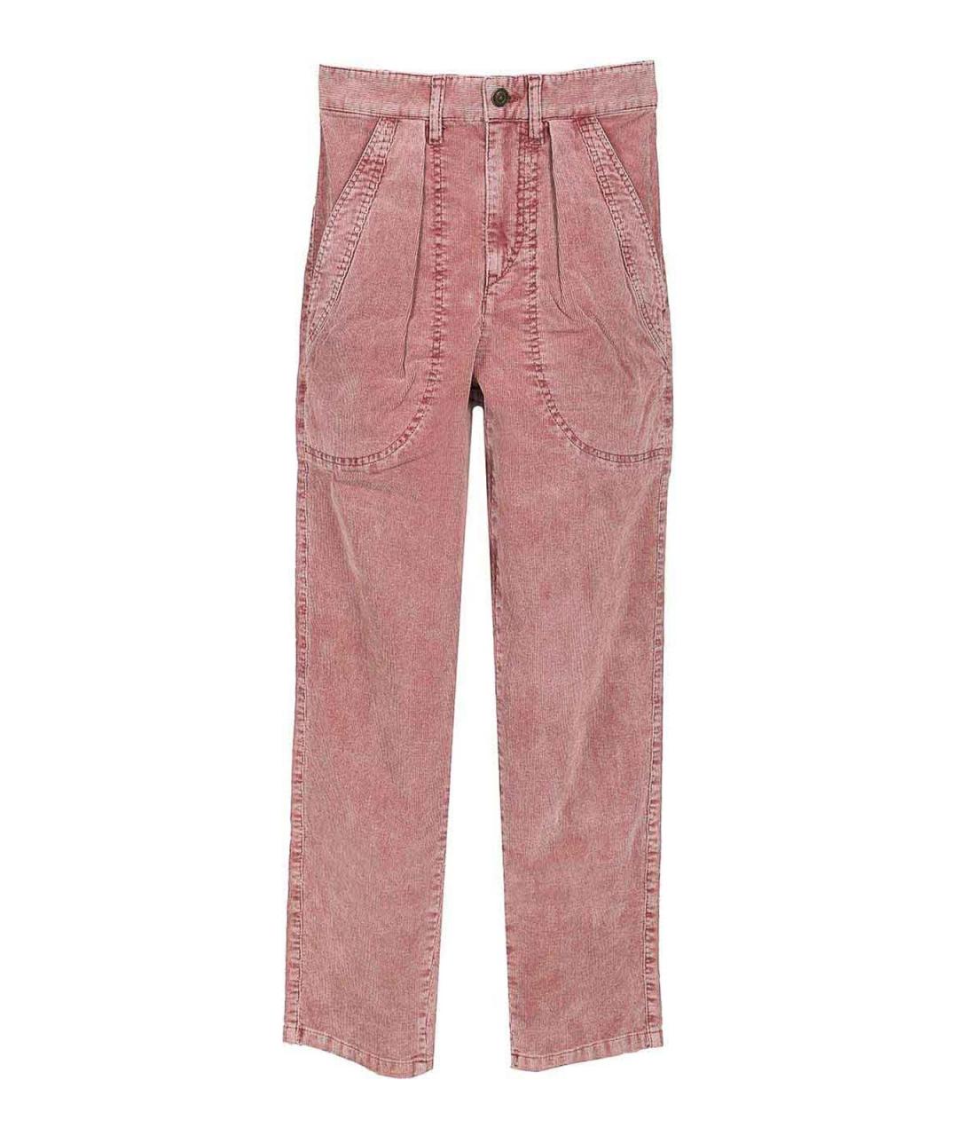 ISABEL MARANT Розовые хлопковые прямые брюки, фото 1
