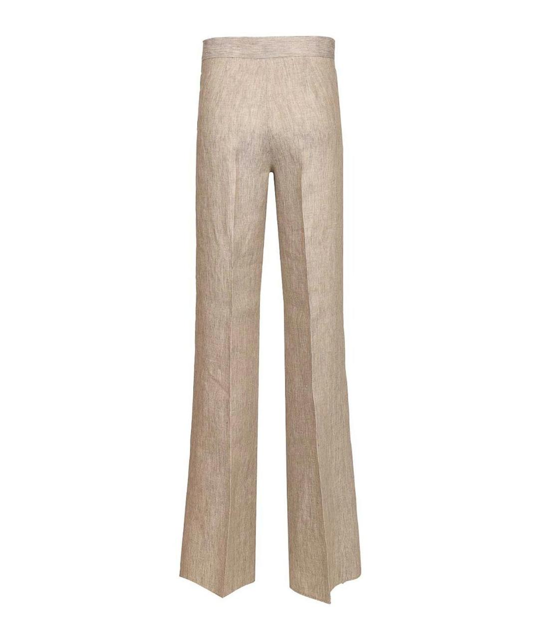 MAX MARA Бежевые льняные брюки широкие, фото 2