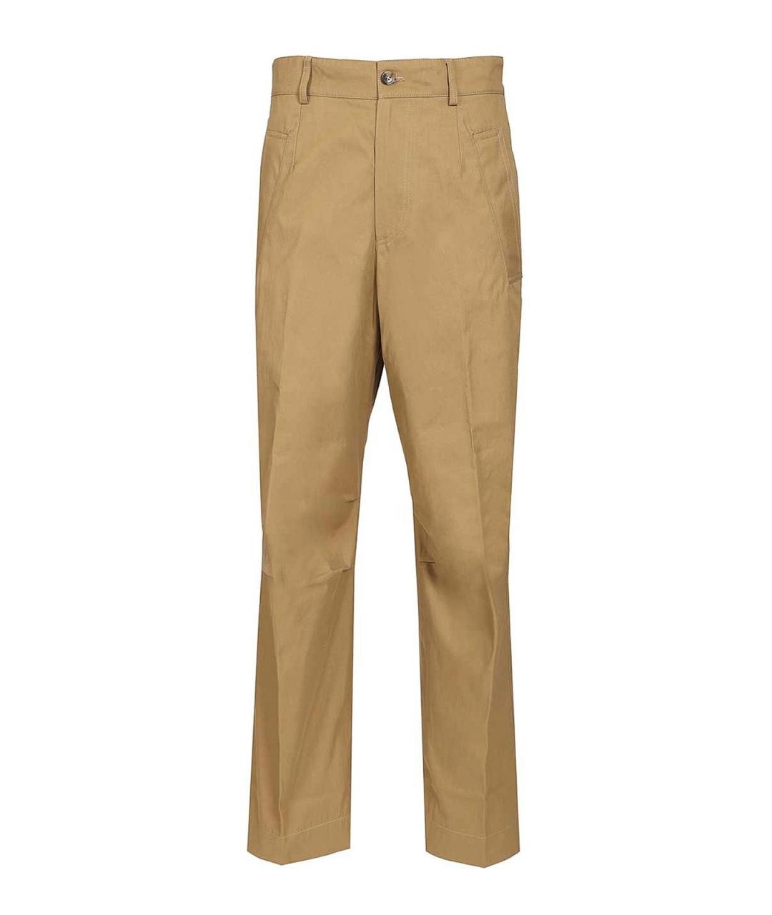 DRIES VAN NOTEN Бежевые хлопковые повседневные брюки, фото 1