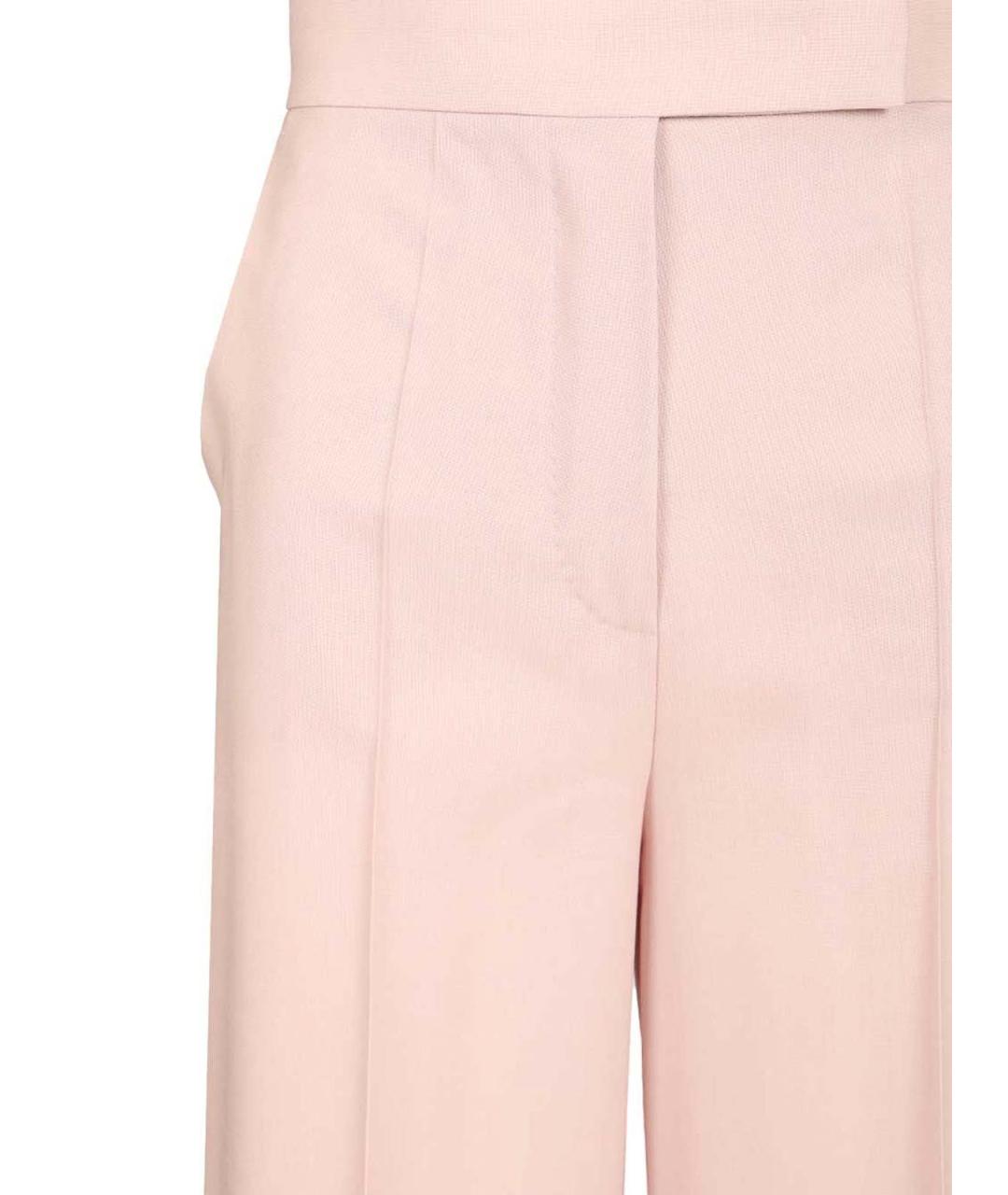 MAX MARA Розовые шерстяные брюки широкие, фото 4