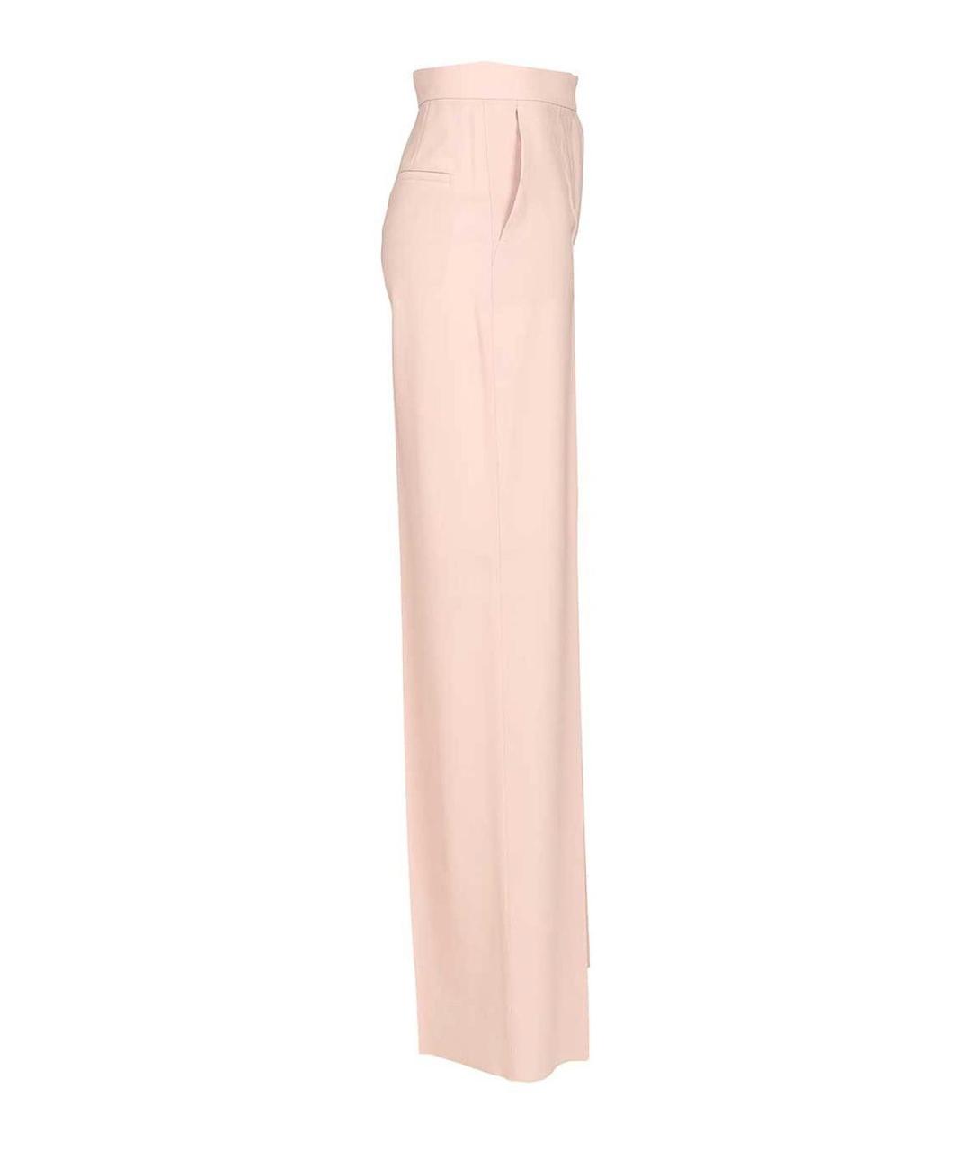 MAX MARA Розовые шерстяные брюки широкие, фото 3