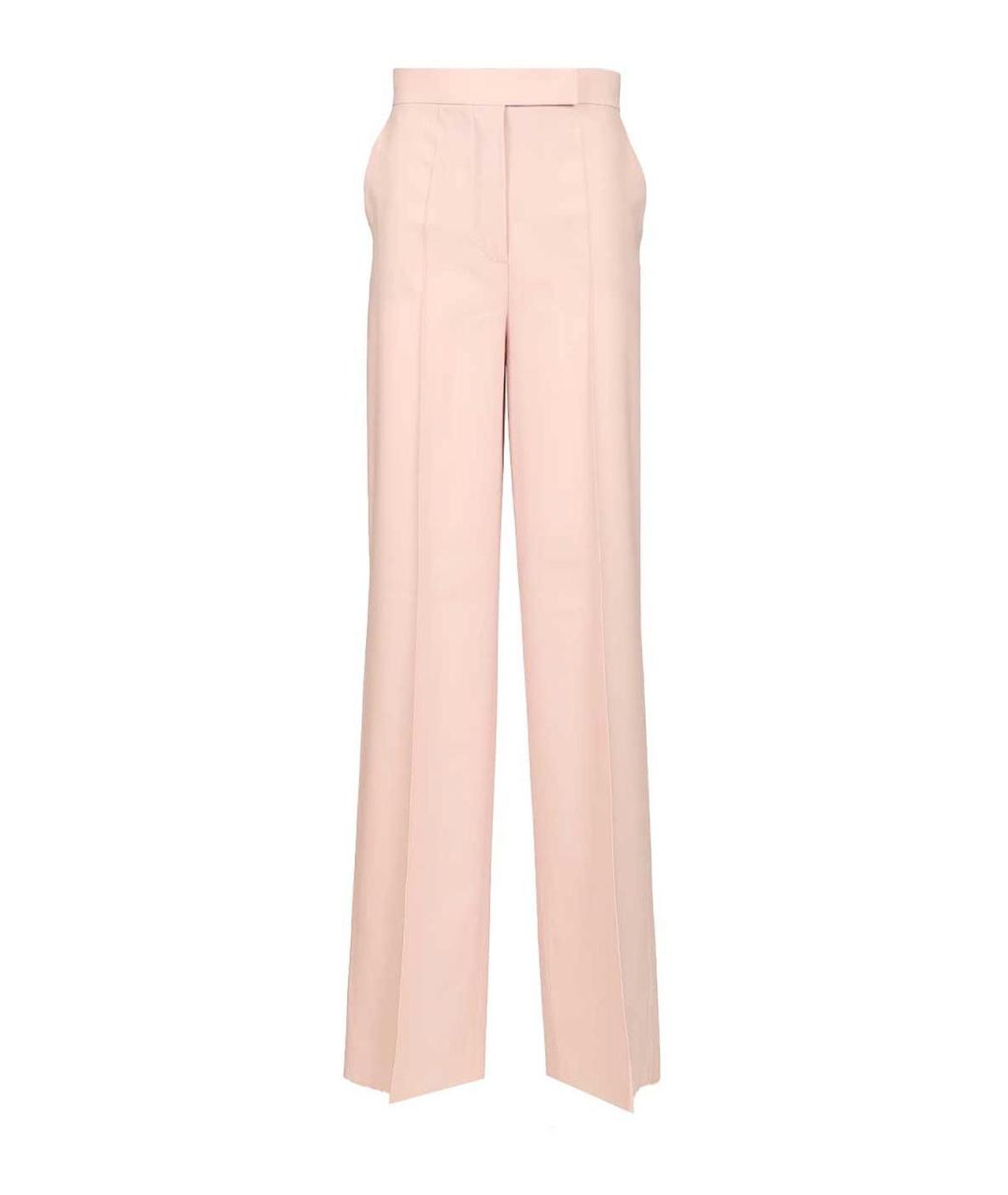 MAX MARA Розовые шерстяные брюки широкие, фото 1
