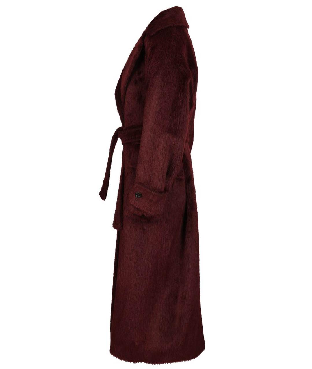 MAX MARA Бордовое шерстяное пальто, фото 3