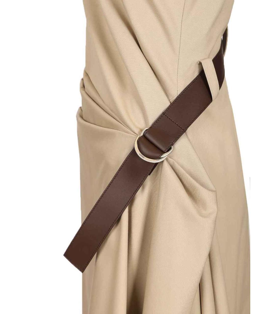 LOEWE Бежевое хлопковое повседневное платье, фото 6