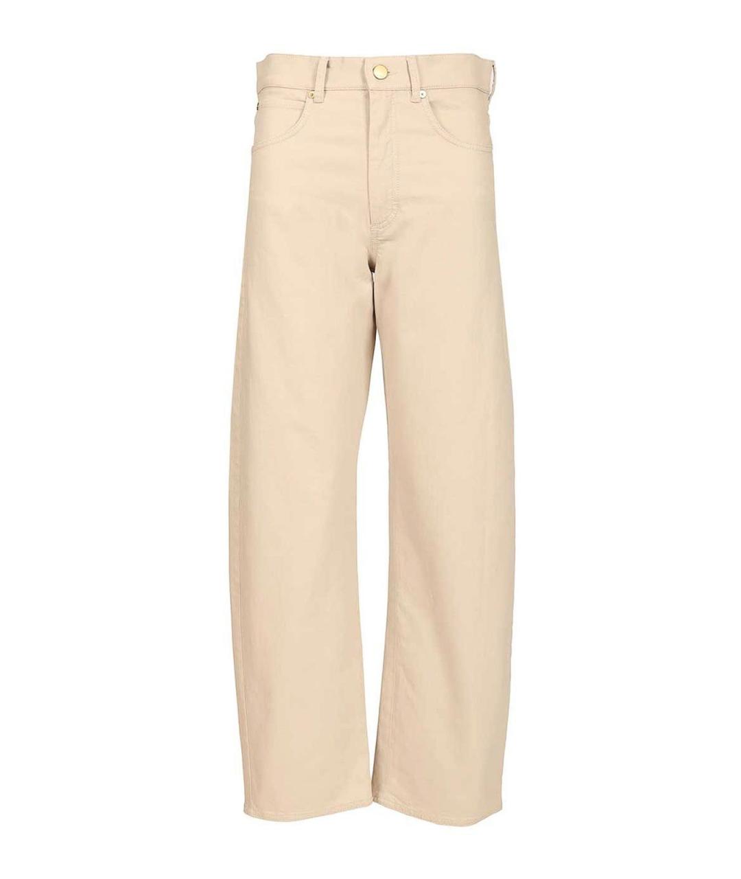 'S MAX MARA Бежевые хлопковые брюки широкие, фото 1