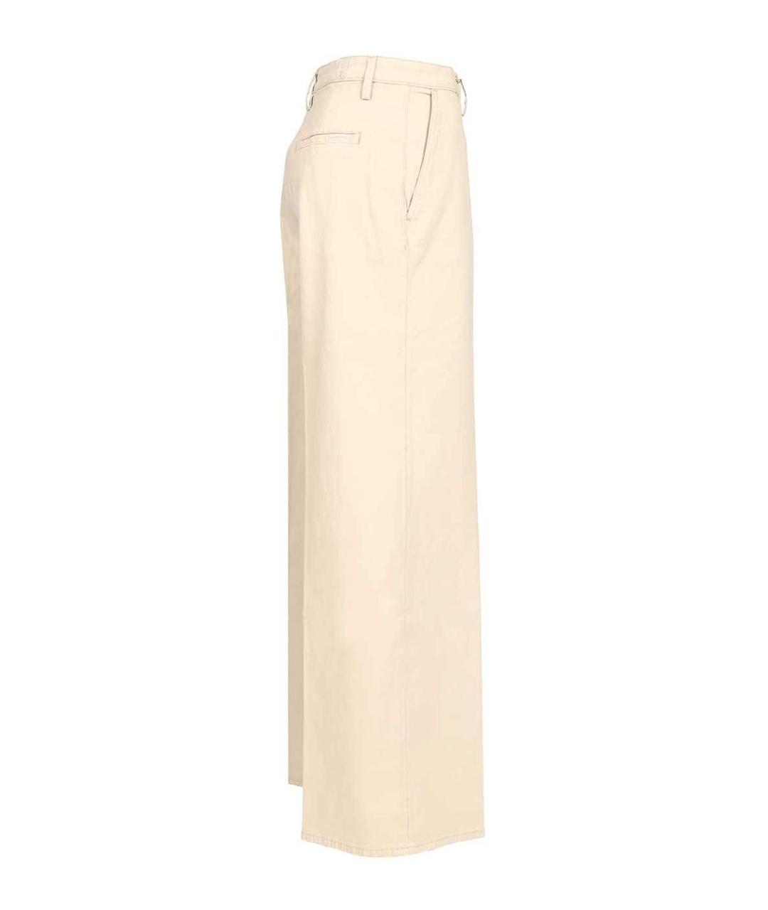 7 FOR ALL MANKIND Бежевые хлопковые прямые брюки, фото 3