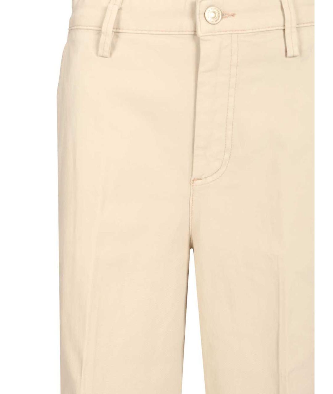 7 FOR ALL MANKIND Бежевые хлопковые прямые брюки, фото 4