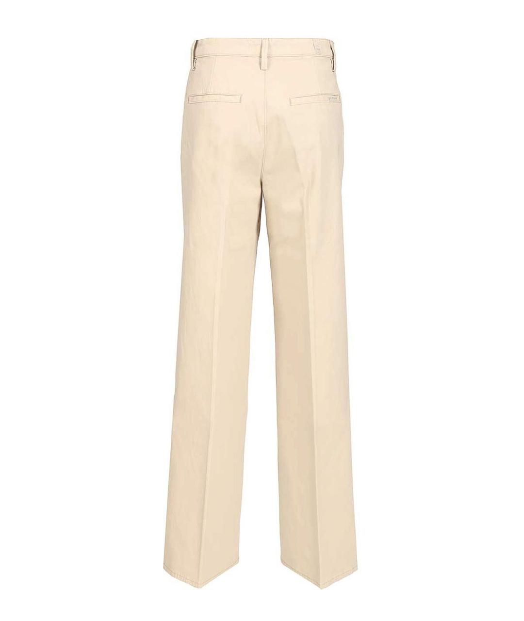 7 FOR ALL MANKIND Бежевые хлопковые прямые брюки, фото 2