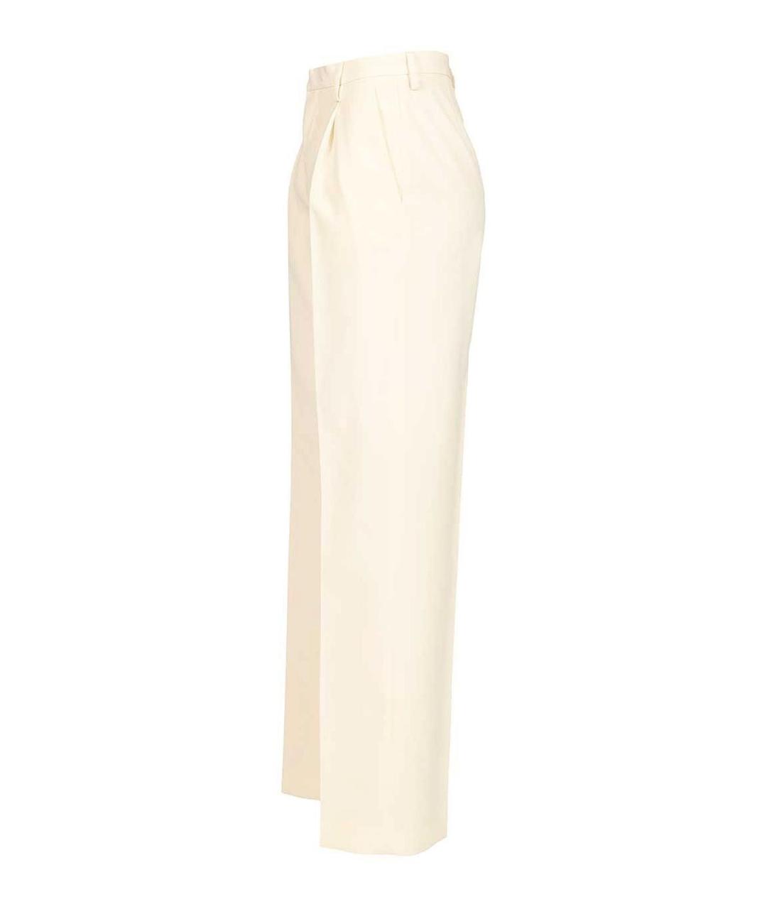 MM6 MAISON MARGIELA Бежевые хлопковые прямые брюки, фото 3