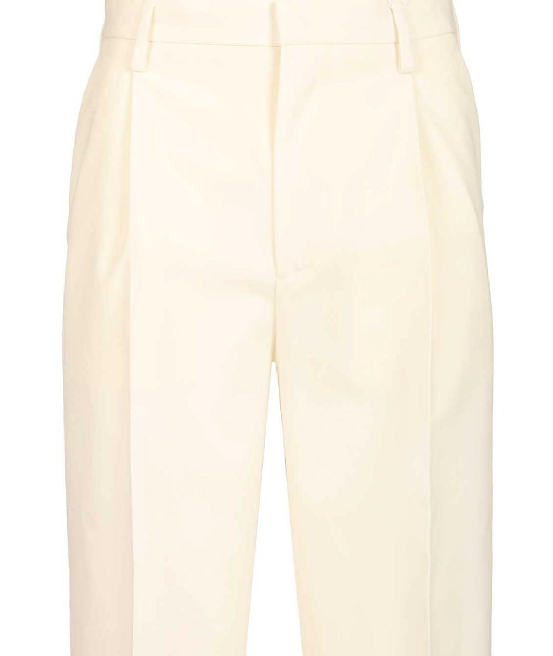 MM6 MAISON MARGIELA Бежевые хлопковые прямые брюки, фото 4