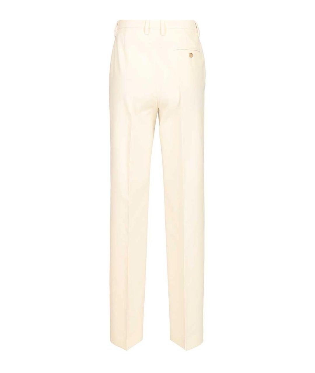MM6 MAISON MARGIELA Бежевые хлопковые прямые брюки, фото 2