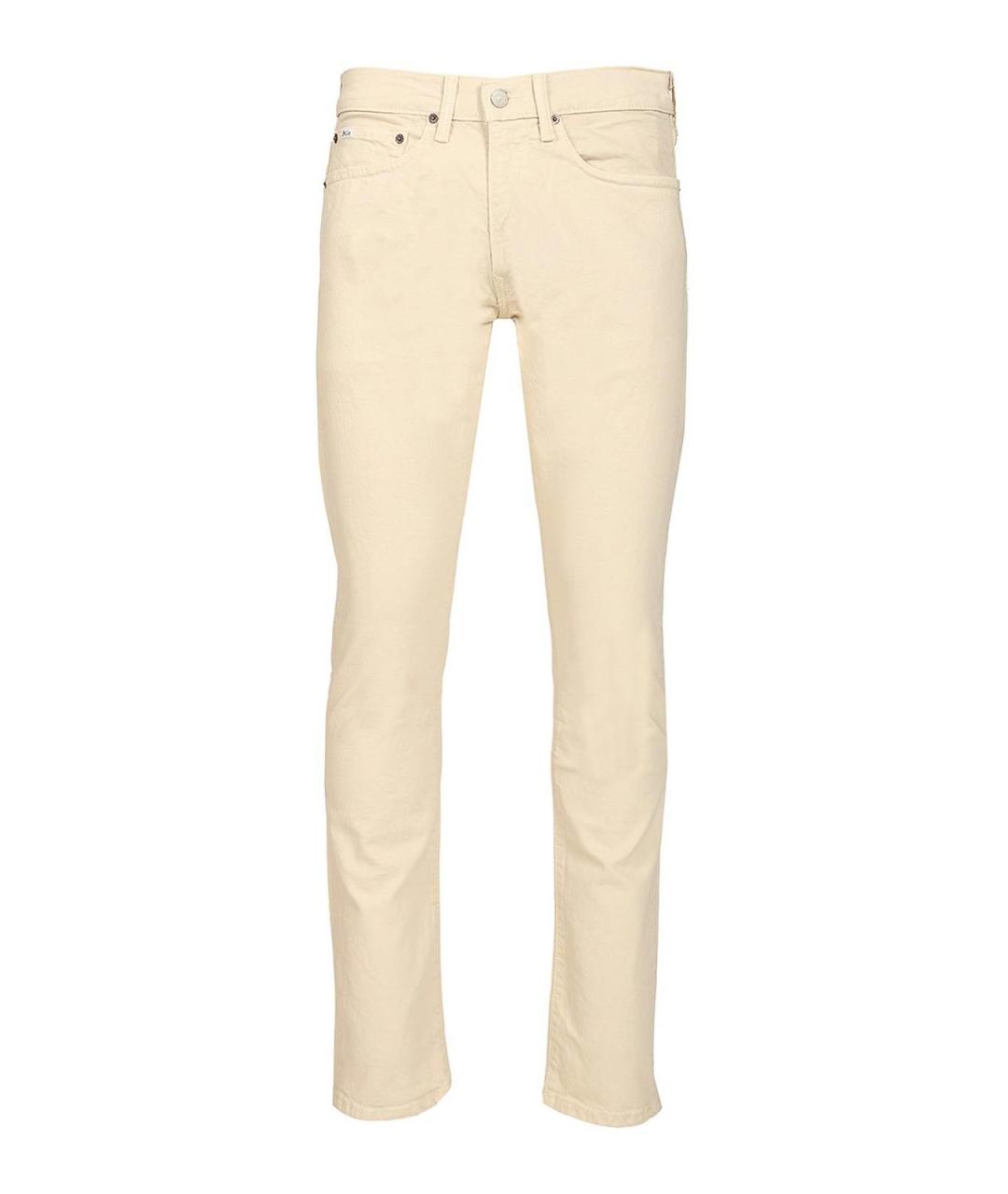 POLO RALPH LAUREN Бежевые хлопковые прямые джинсы, фото 1