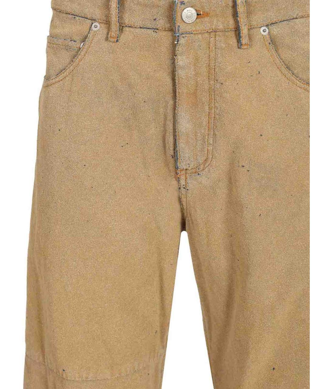 MM6 MAISON MARGIELA Бежевые хлопковые прямые джинсы, фото 3