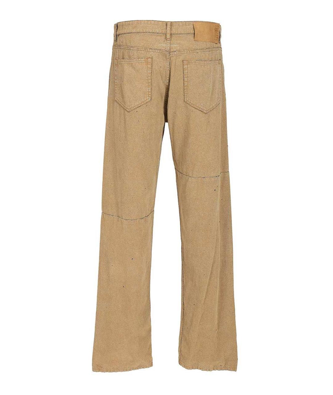 MM6 MAISON MARGIELA Бежевые хлопковые прямые джинсы, фото 2