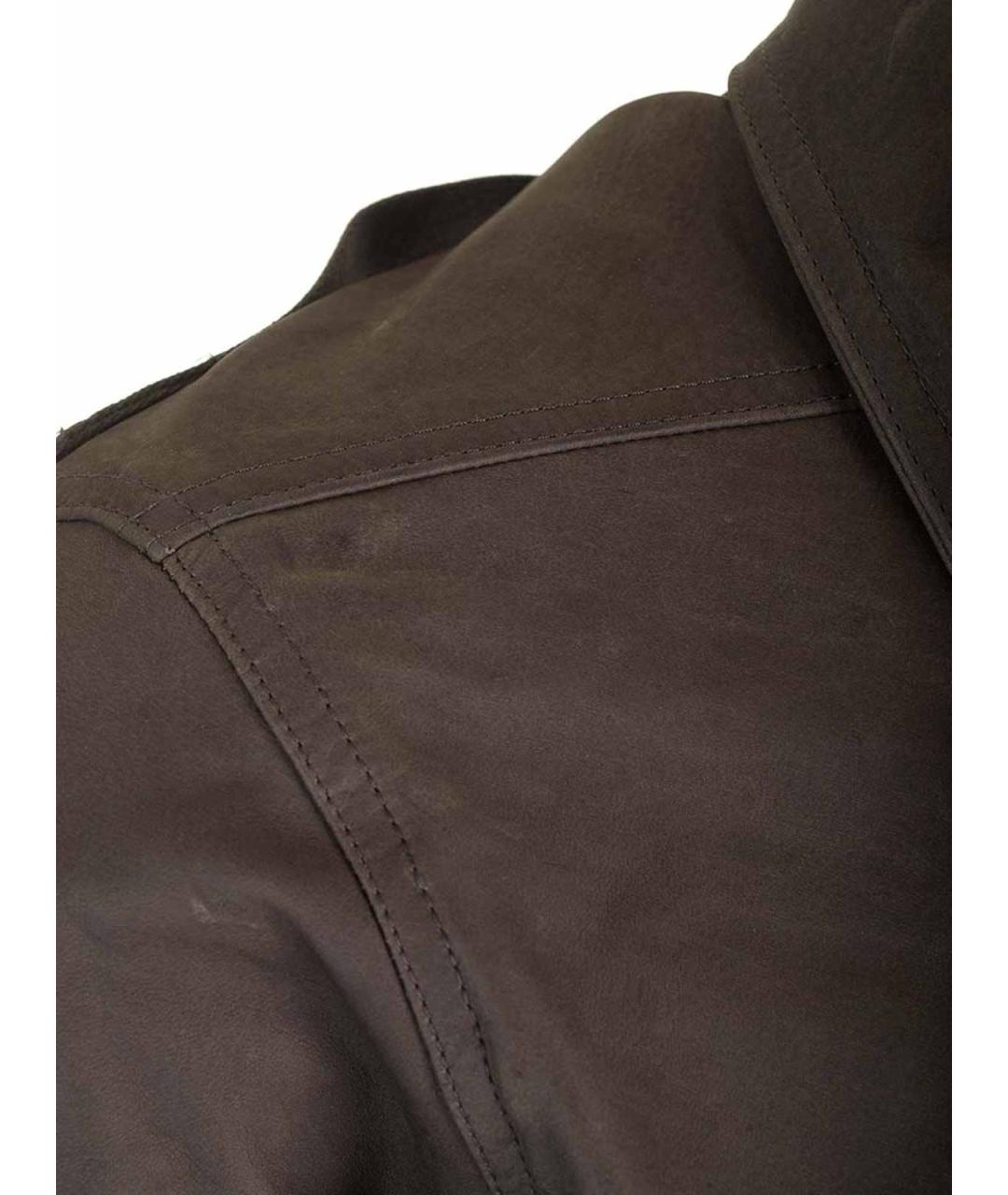 RICK OWENS Коричневая кожаная куртка, фото 4