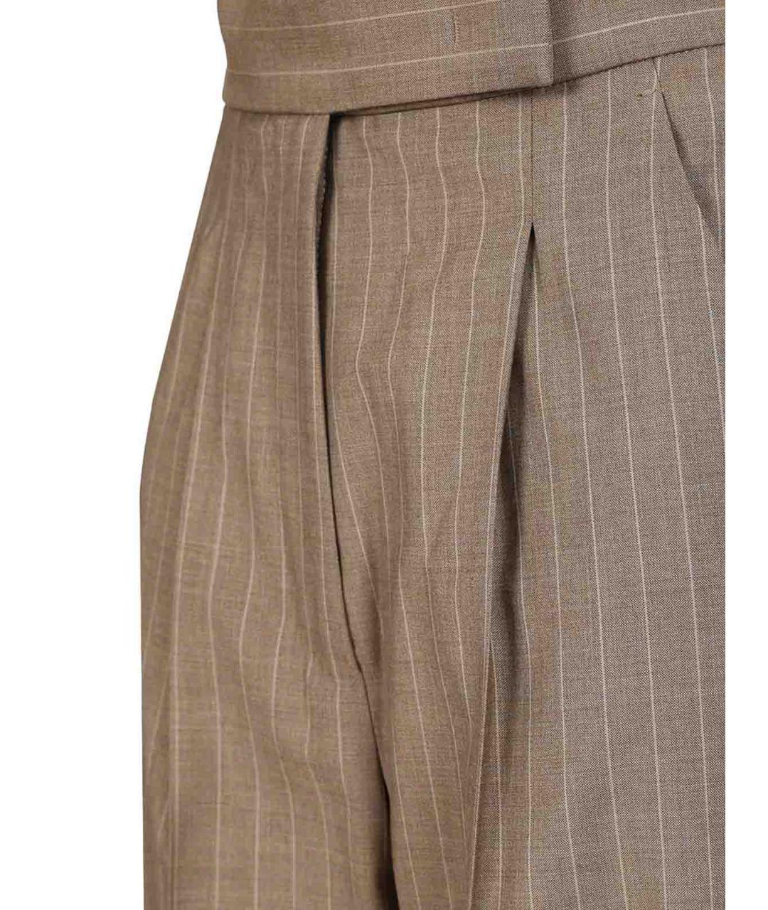 MAX MARA Коричневые шерстяные брюки широкие, фото 4