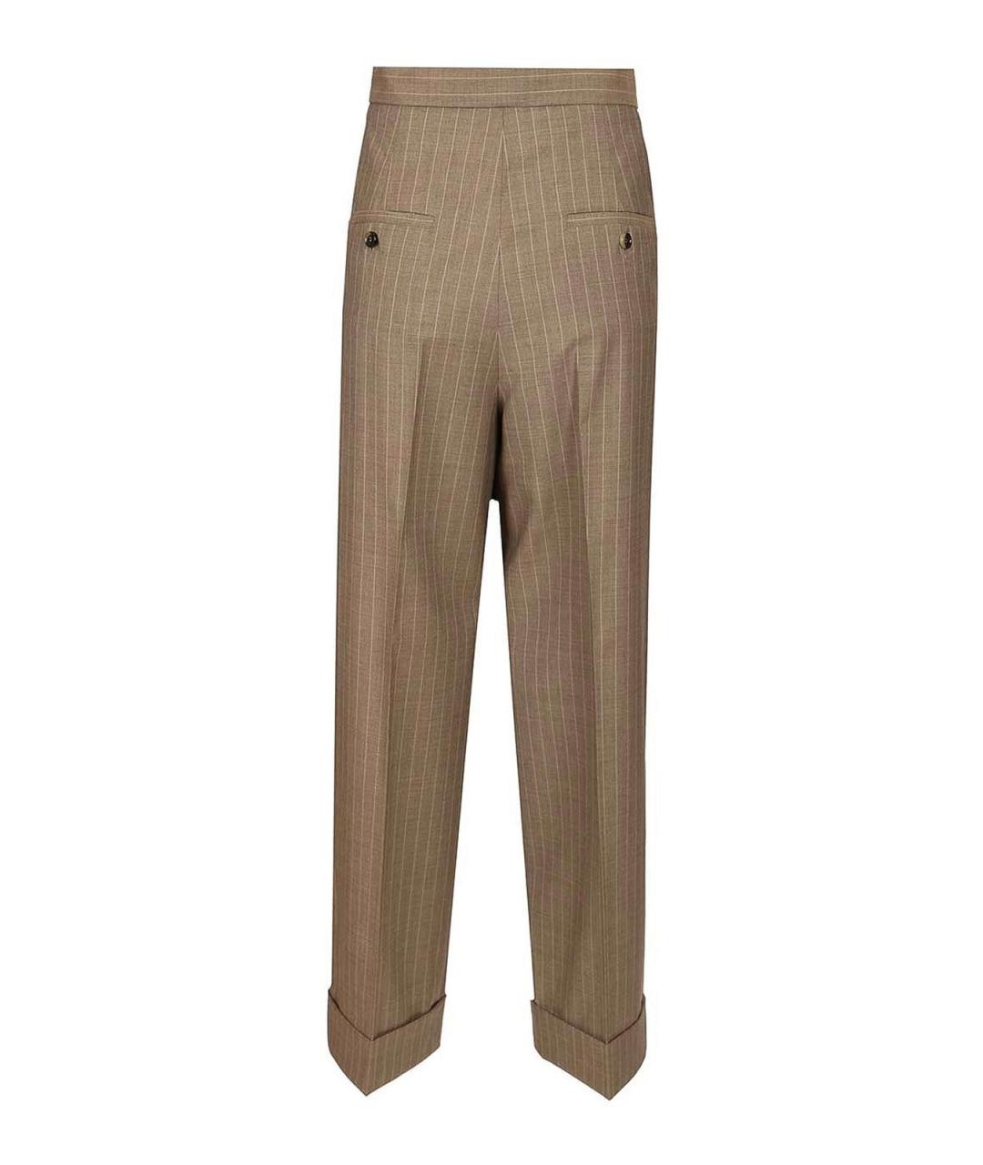 MAX MARA Коричневые шерстяные брюки широкие, фото 2