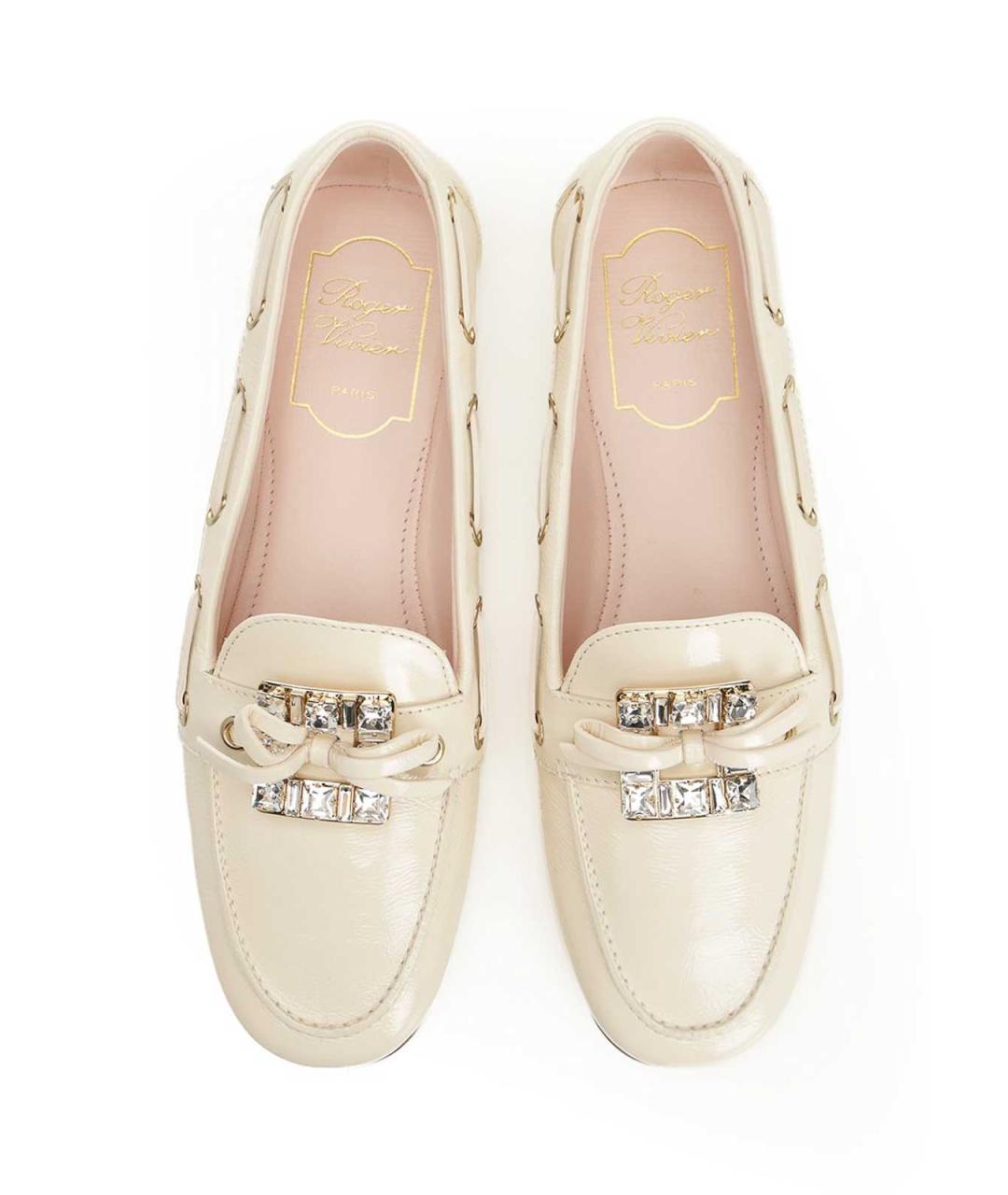 ROGER VIVIER Бежевые кожаные лоферы, фото 5