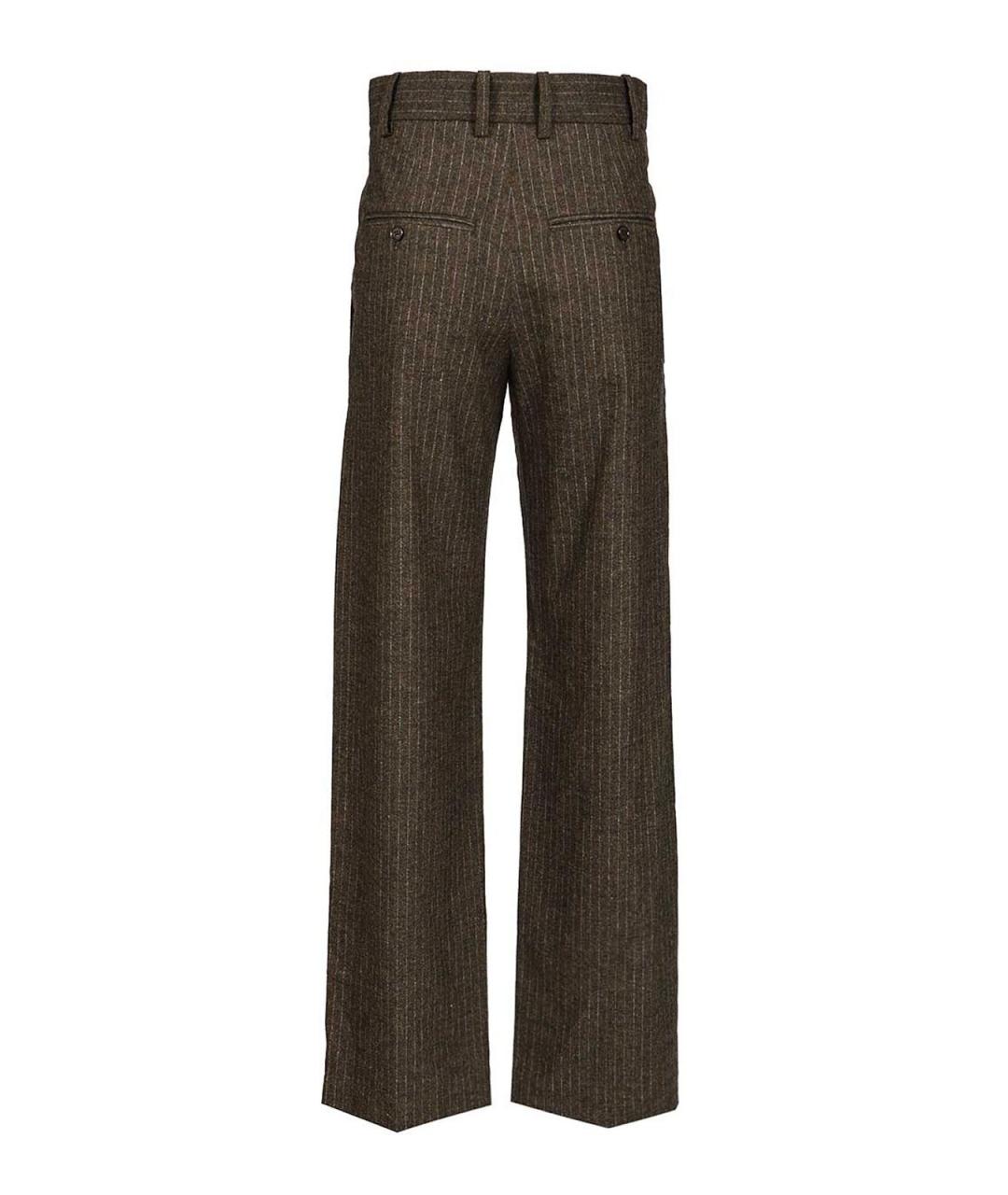ISABEL MARANT Коричневые шерстяные прямые брюки, фото 2