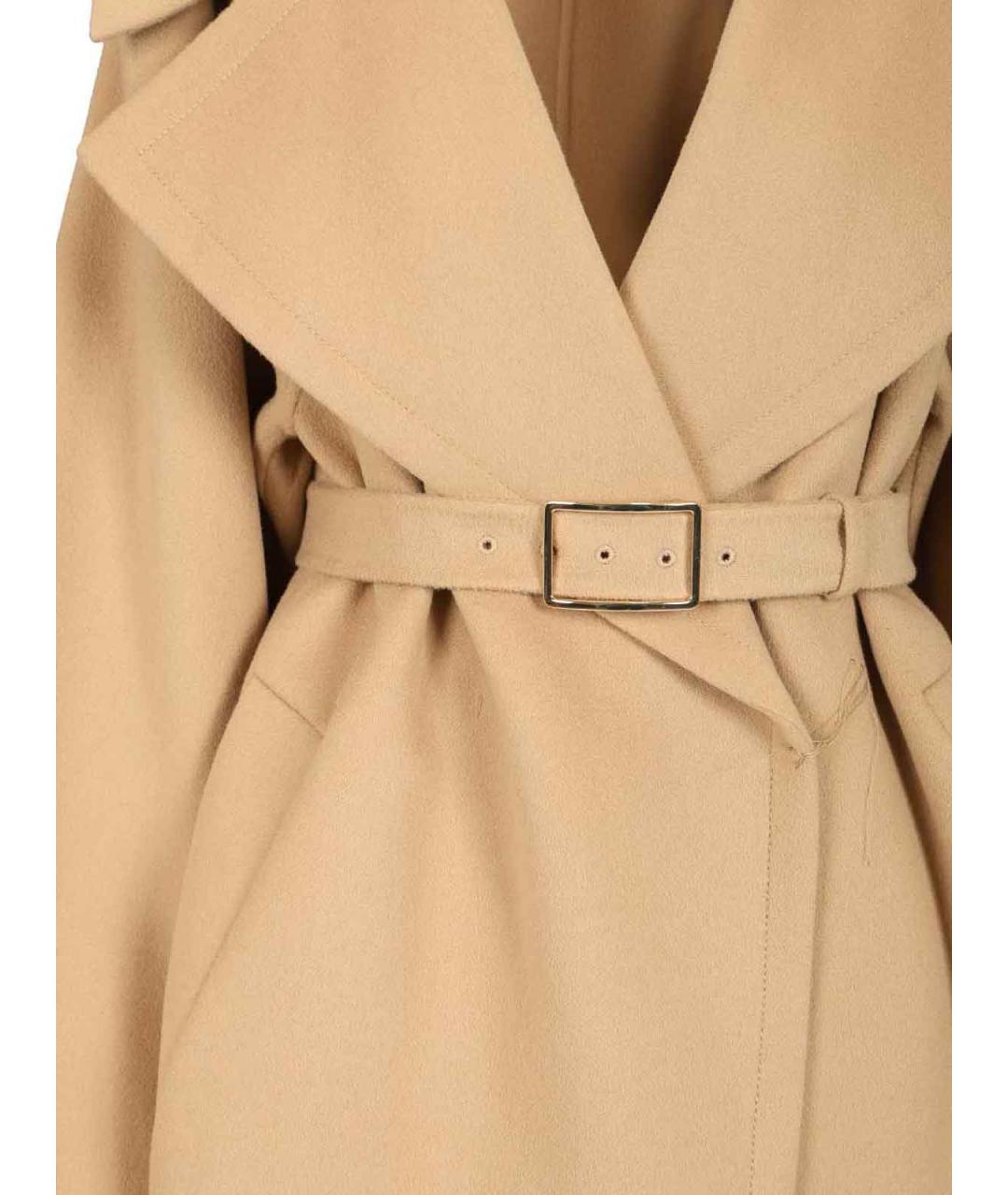 SPORTMAX Бежевое шерстяное пальто, фото 4