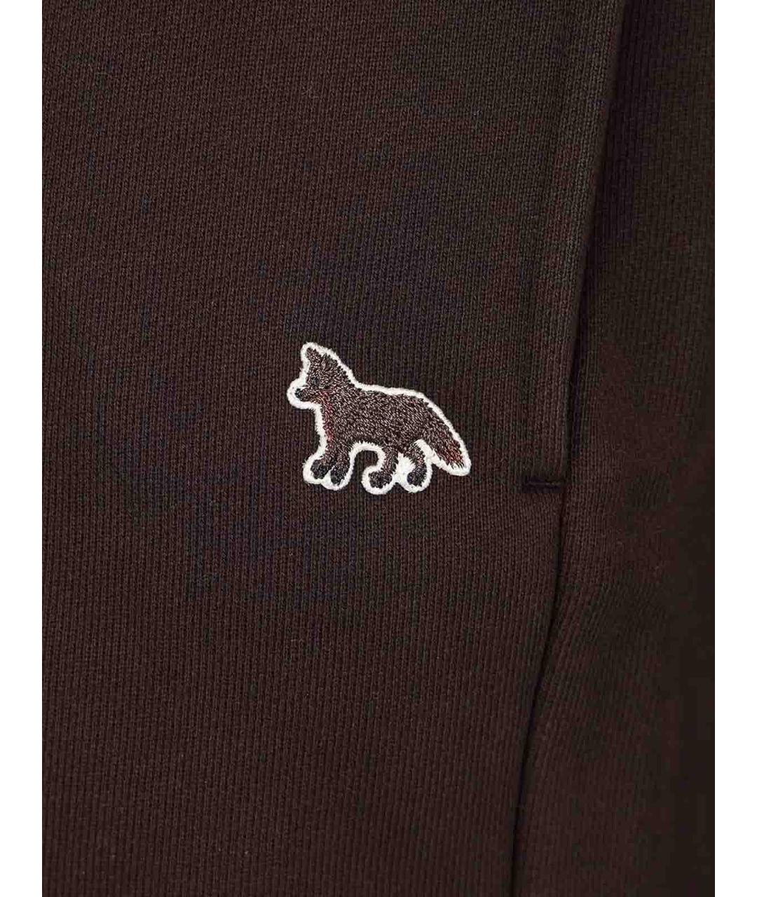 MAISON KITSUNE Коричневые хлопковые шорты, фото 5
