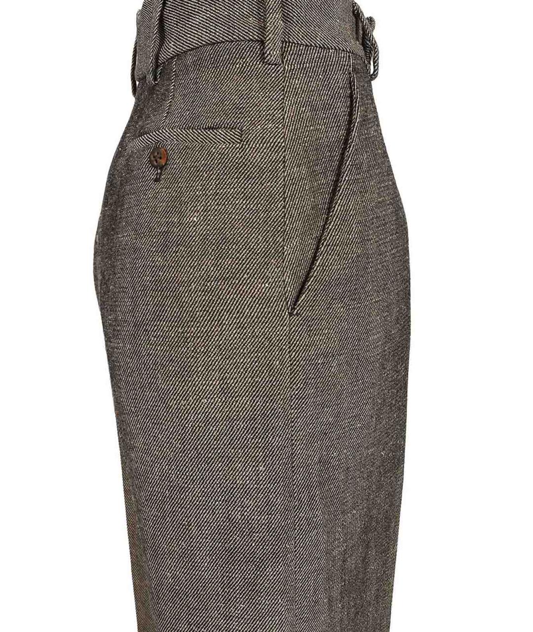 VIVIENNE WESTWOOD Серые шерстяные прямые брюки, фото 4