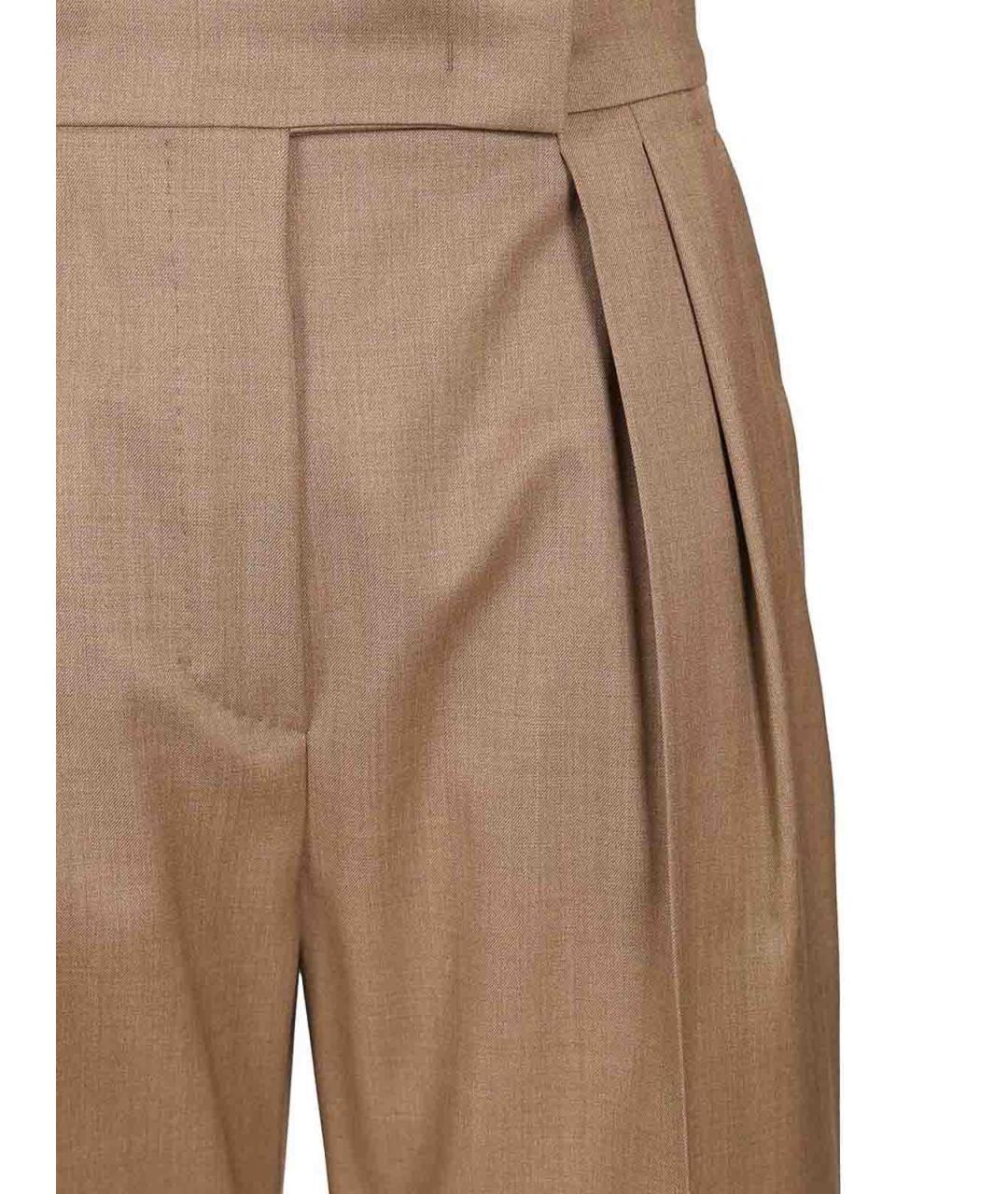 MAX MARA Коричневые шерстяные брюки широкие, фото 4