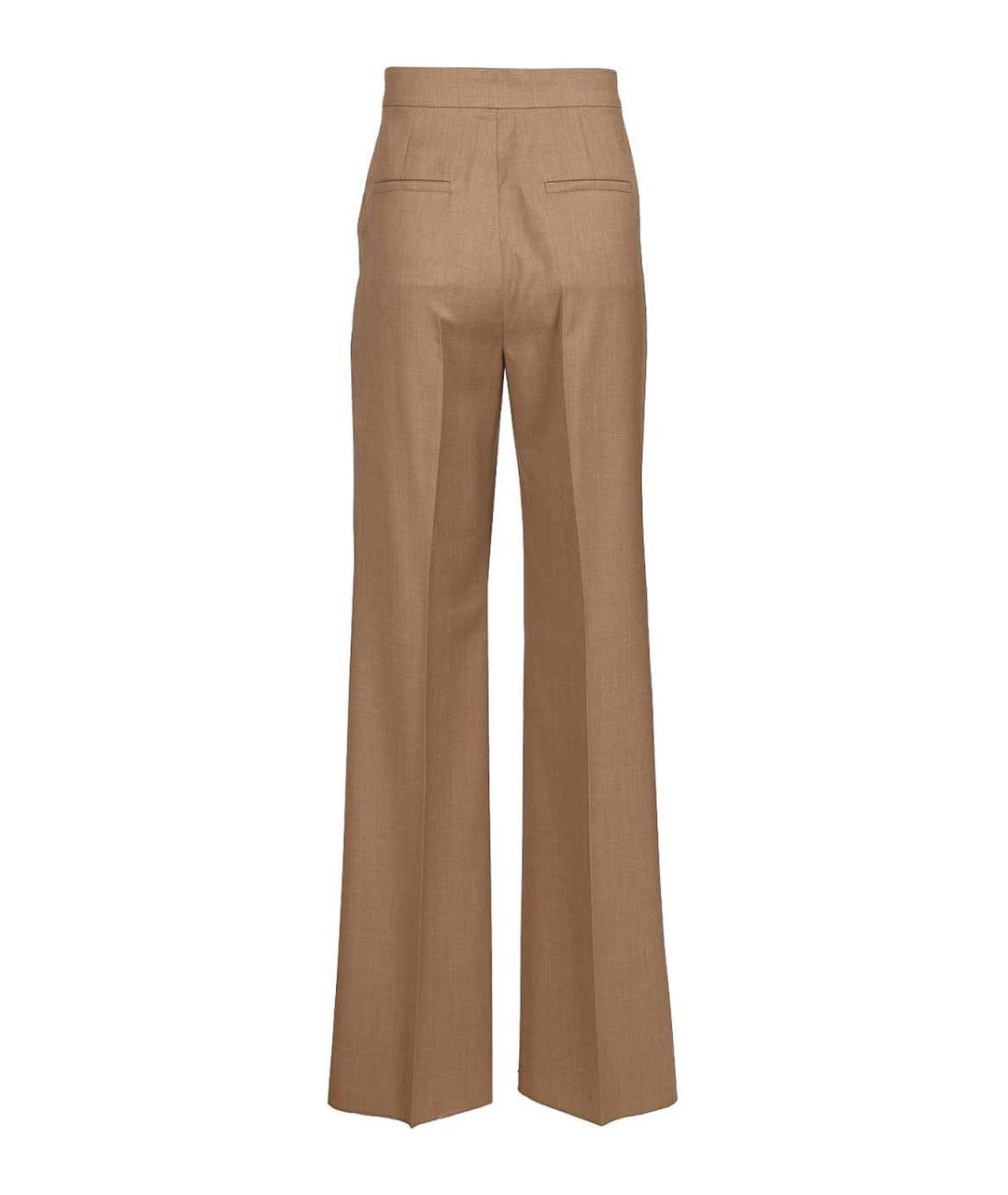 MAX MARA Коричневые шерстяные брюки широкие, фото 2