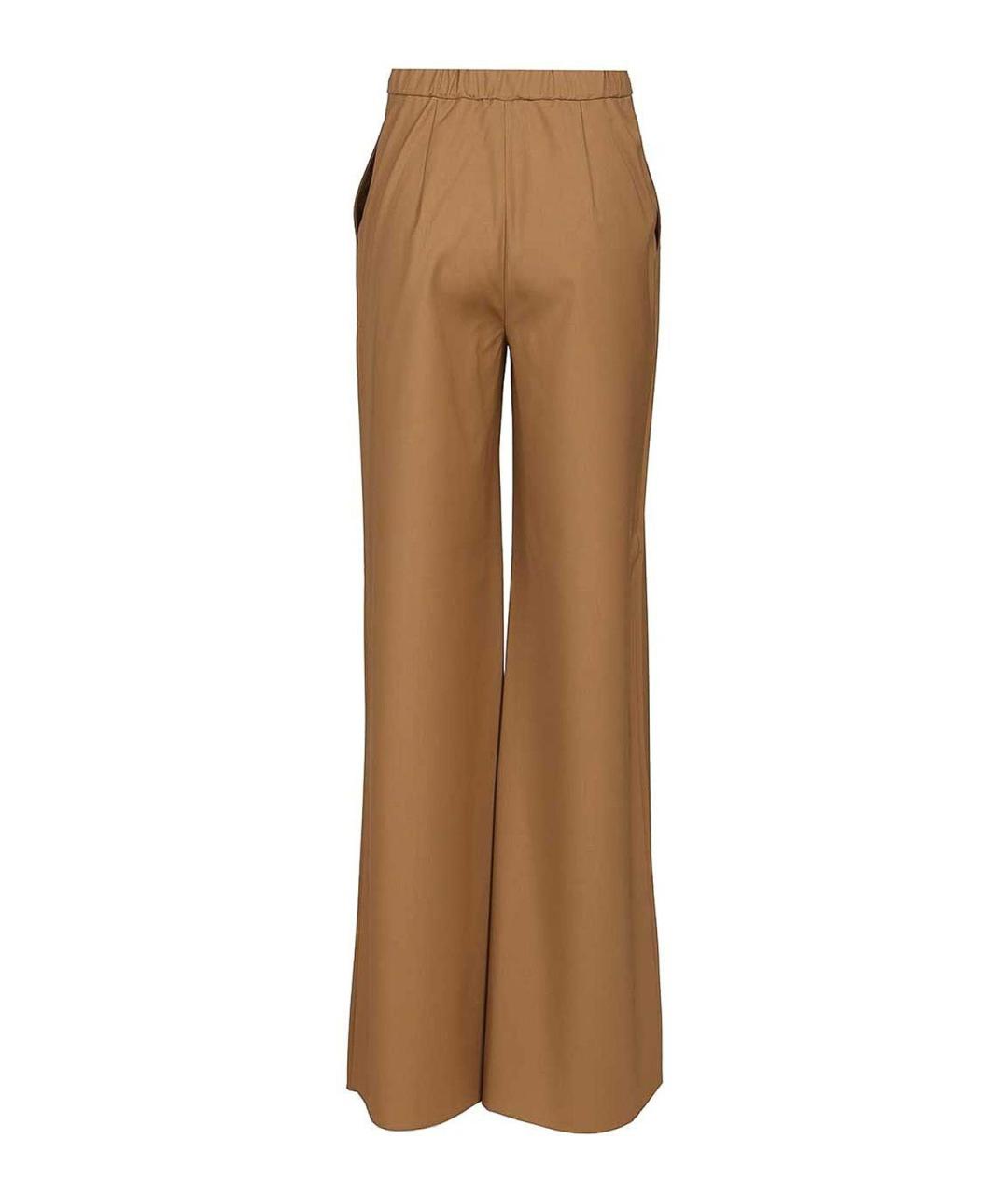 MAX MARA STUDIO Коричневые шерстяные прямые брюки, фото 2